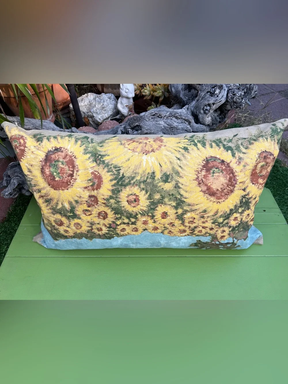 Pottery Barn Sunflower Lumbar Pillow & Cover Cotton/Linen Blend Autumn 25” x 15”